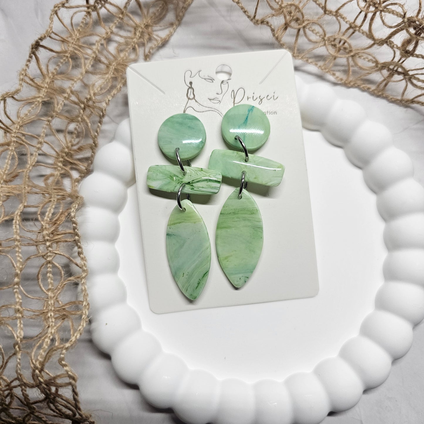 Boucles d'oreilles " Jade 06 "