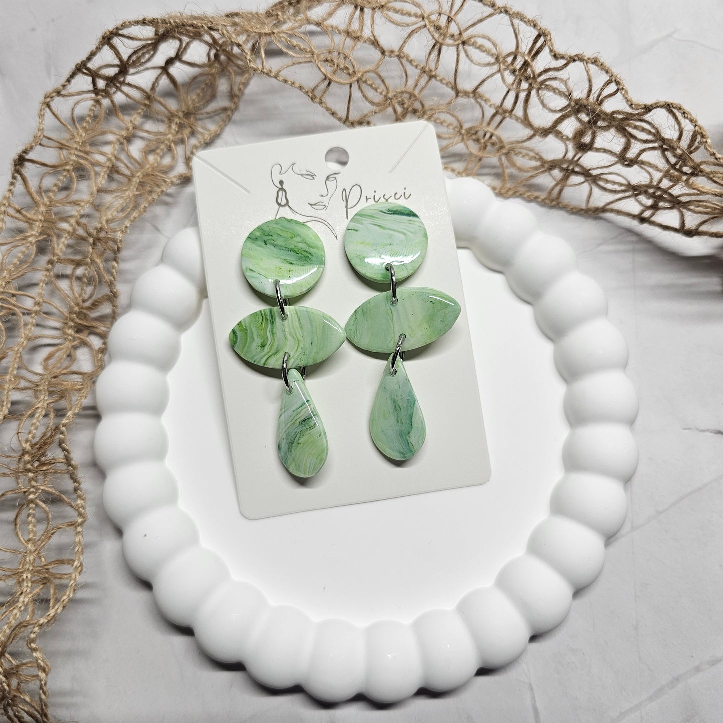 Boucles d'oreilles " Jade 08 "