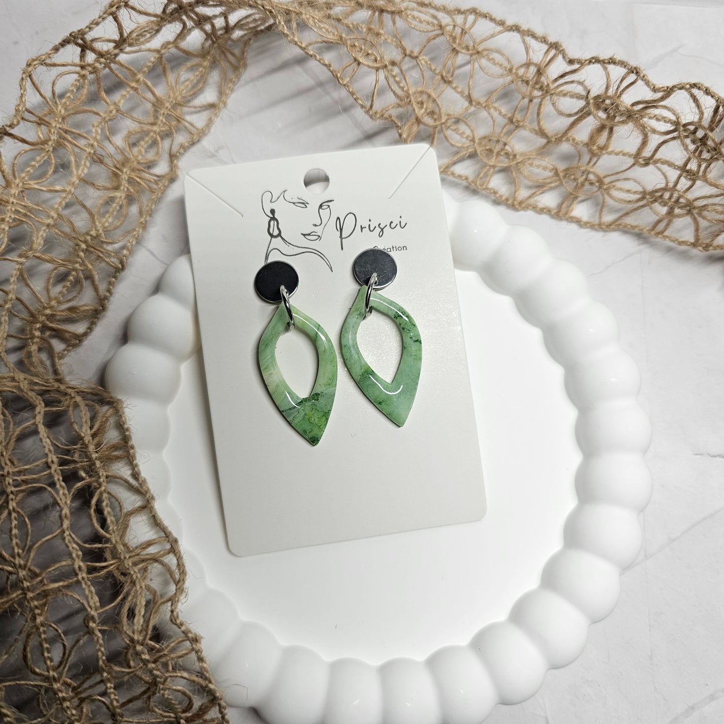 Boucles d'oreilles " Jade 03 "